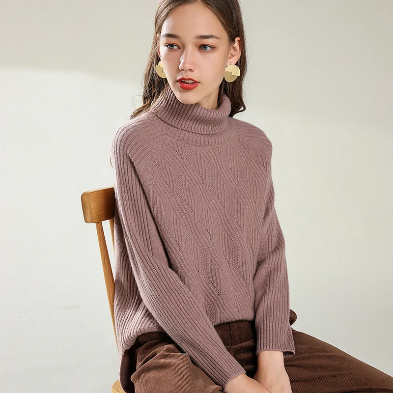 cashmere sweater female autumn and winter new thick high collar sweater female Korean sexy sweater party short sweater