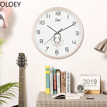 

Nordic Pink Wall Clock Simple Silent Kid Living Room Creative Clocks Wall Home Decor Bedroom Large Cute Wall Clock Modern Design