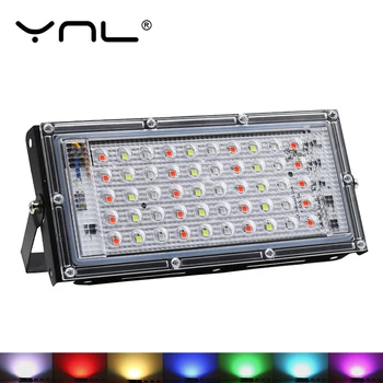 

7 Colors RGB SMD 50W LED Flood Light 220V IP65 Spotlight Outdoor Reflector LED Projector Spot Light Lamp Waterproof Floodlight