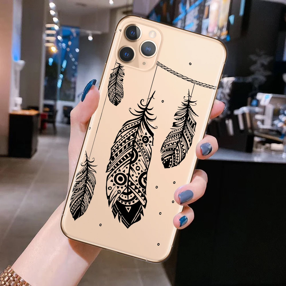 iphone 8 plus wallet case Mandala Lace Flower Shell For iPhone 11 Phone Case For Coque iPhone XR X XS 11 Pro Max 8 7 6 6S Plus 5S SE Soft TPU Case Cover iphone 7 phone cases