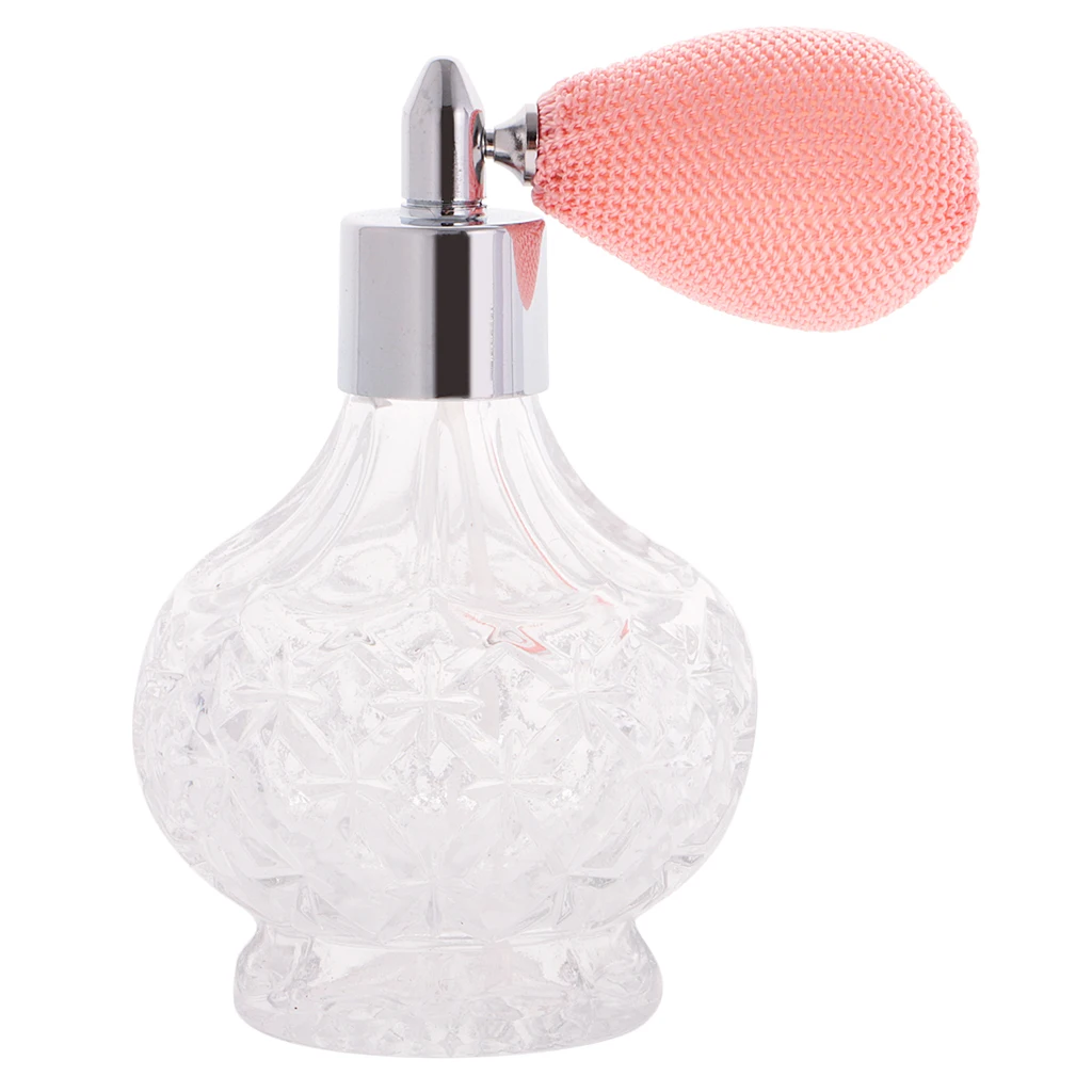 100ml Crystal Perfume Bottle w/ Short Spray Tassels Atomizer Pump Lady Gift