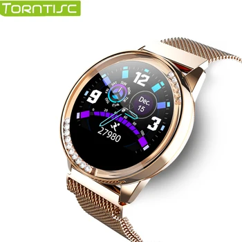 

Torntisc LT05 Women Smart Watch Female Mosaic Crystal Sleeping Heart Rate Measurement Full Round Touch Screen Ladies Watch