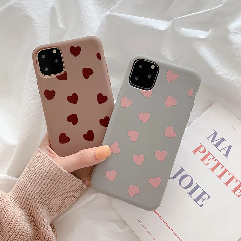 Heyytle чехол с милым сердечком для iPhone 11 Pro MAX, мягкая задняя крышка из ТПУ для iPhone X XS MAX XR 7 8 6 6S Plus, розовый чехол
