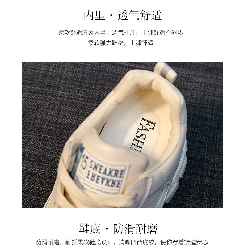 Fashion Sneakers Woman Breathable Womens Casual Shoes Outdoor Solid Colors Autumn Platform Shoes Light White Shoes New Arrival
