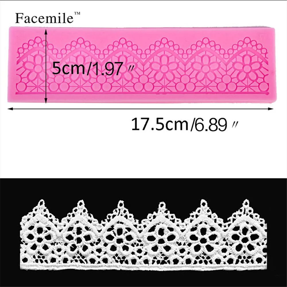 1PC Lace Mat Pad Fondant Flowers Chain Decoration Silicone Mold Surafcraft Tools Bakeware Baking Cake Decorating | Дом и сад