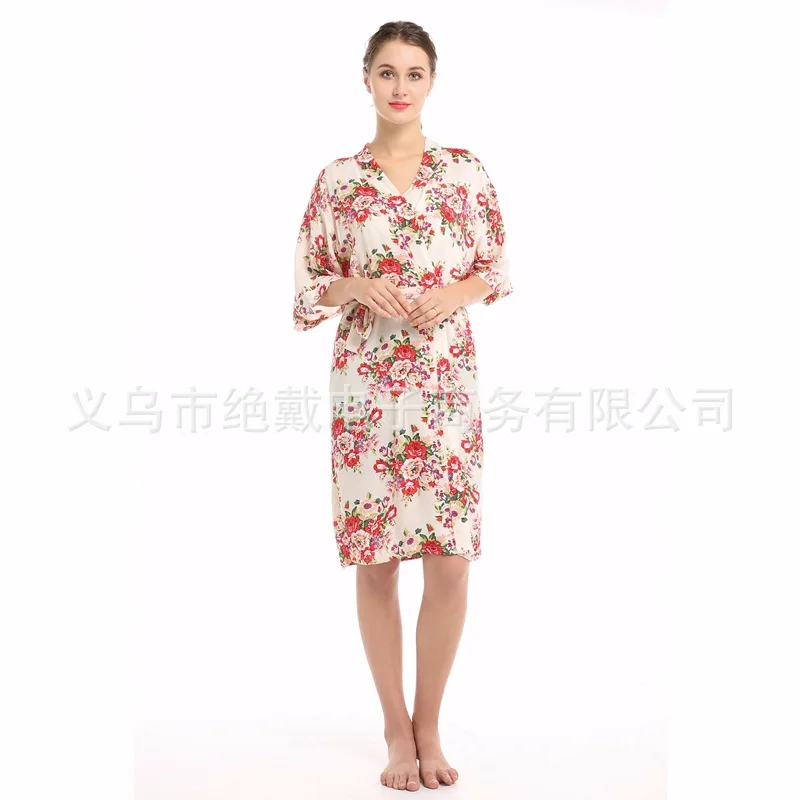 Новинка женская одежда для сна из хлопка с принтом Удобный сексуальный халат