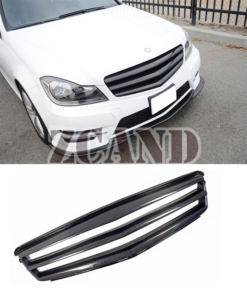 Решетка переднего бампера из настоящего углеродного волокна для Benz C-class W204 2007-2012
