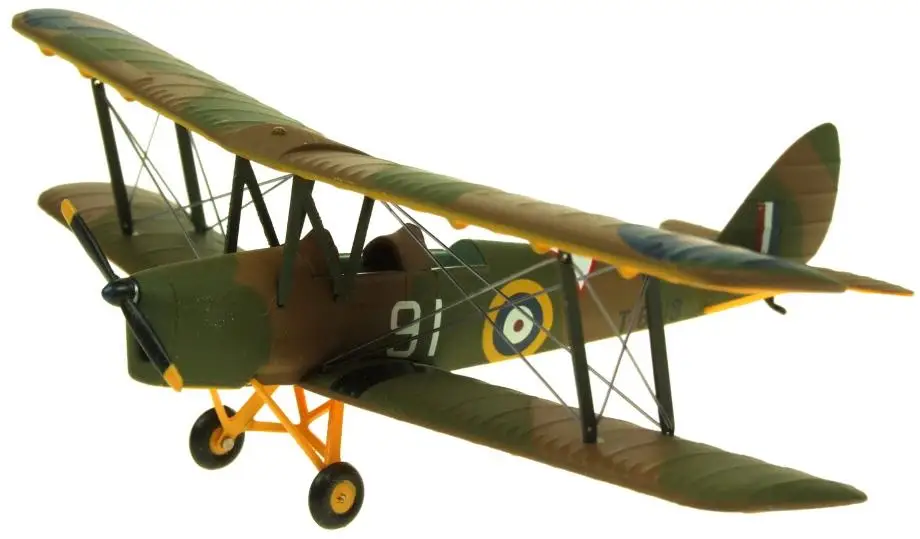 Авиация 72 DH82A Tiger Moth RAF тренер T-6818 1/72 литой под давлением модель самолета