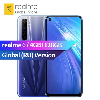 

realme 6 Global Version 4GB RAM 128GB ROM Mobile Phone 90Hz Display Helio G90T 30W Flash Charge 4300mAh 64MP Camera Smartphone