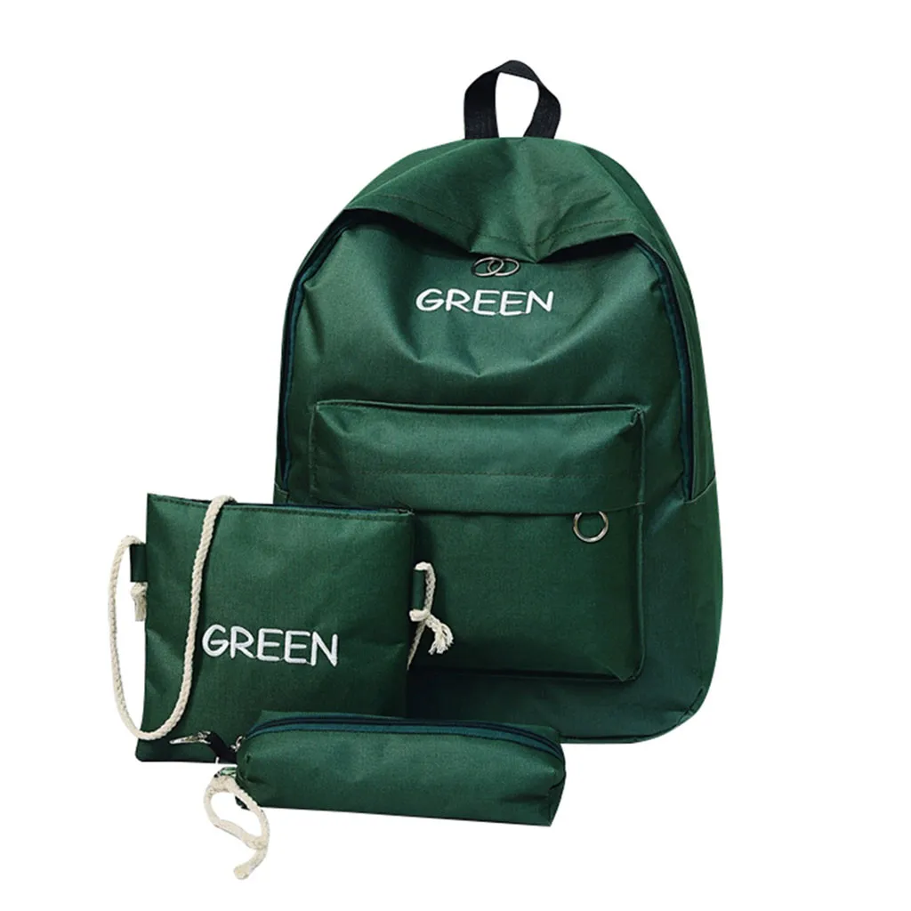 40# зеленый рюкзак Для женщин сумка спина девушки книжная сумка молодежь школьный женская сумка из кожи черного цвета подростковые школьные сумки