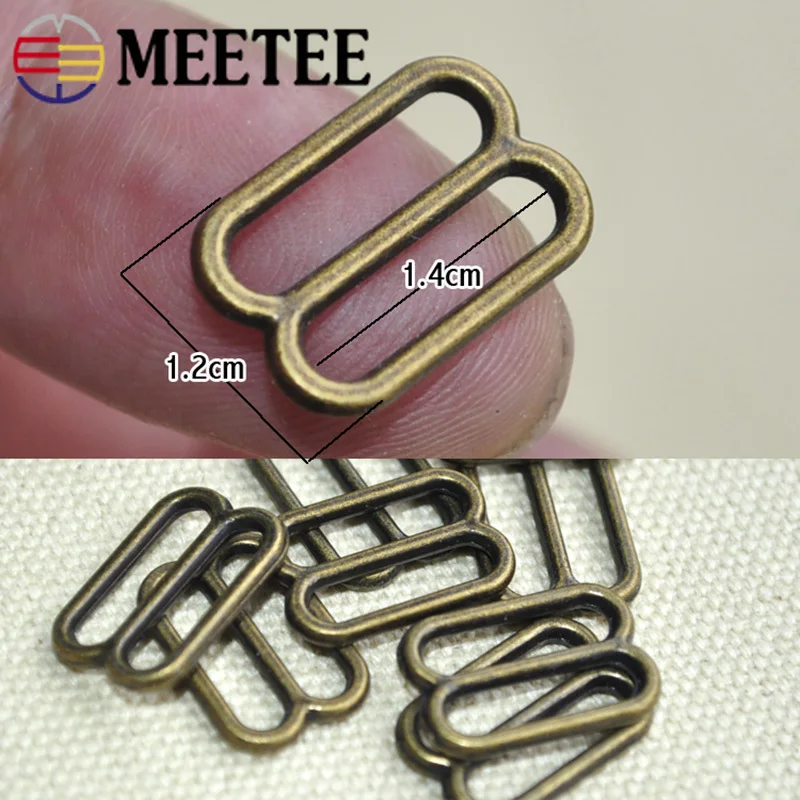 

Meetee 10/20pcs 14-50mm Metal O Ring Tri-Glide Buckles Bra Rings Sliders Strap Adjust Buckle Clasp DIY Garment Sewing Accessory