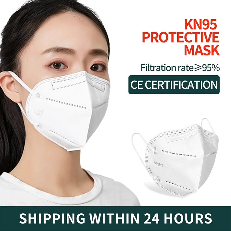 

10 pcs KN95 Dustproof Anti-fog And Breathable Face Masks 95% Filtration N95 Masks Features as KF94 FFP2