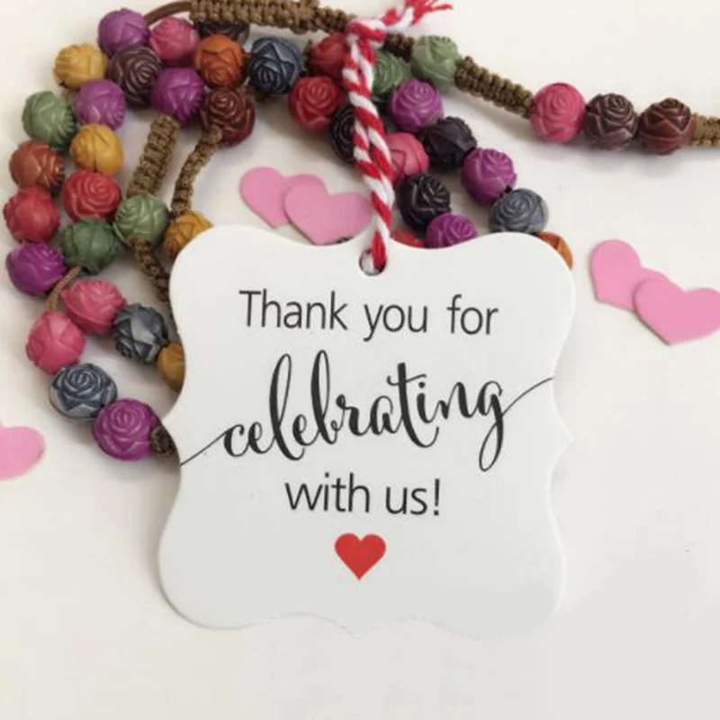  100 Pcs/pack Thank You DIY Craft for Celebrating With us Gift Tags Hanging Labels for Engagement De - 4000161773077