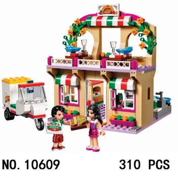 

Girl Friends Heartlake Pizzeria Pizza Restaurant Building Blocks DIY Educational toys compatible Christmas gift toys girl
