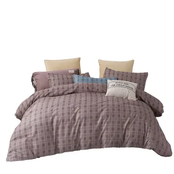 

Cotton King bedding set bed sheets + pillowcase duvet cover set 3pcs Comfortable and skin-friendly Solid color Simple style