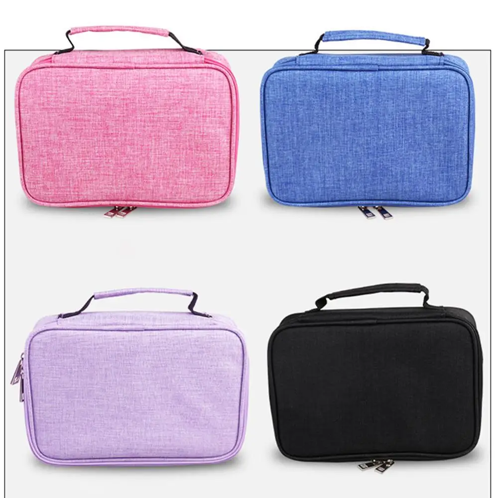 

Pencil Cases New School For Girls Boy Black Pencilcase 72 Holes Art Pen Box Multifunction Storage Bag Case Pouch Stationery Kit