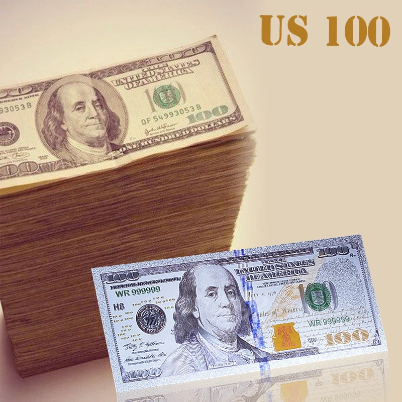 Коллекционный подарок 2011 год $100 США серебряные банкноты доллар валюта мировая