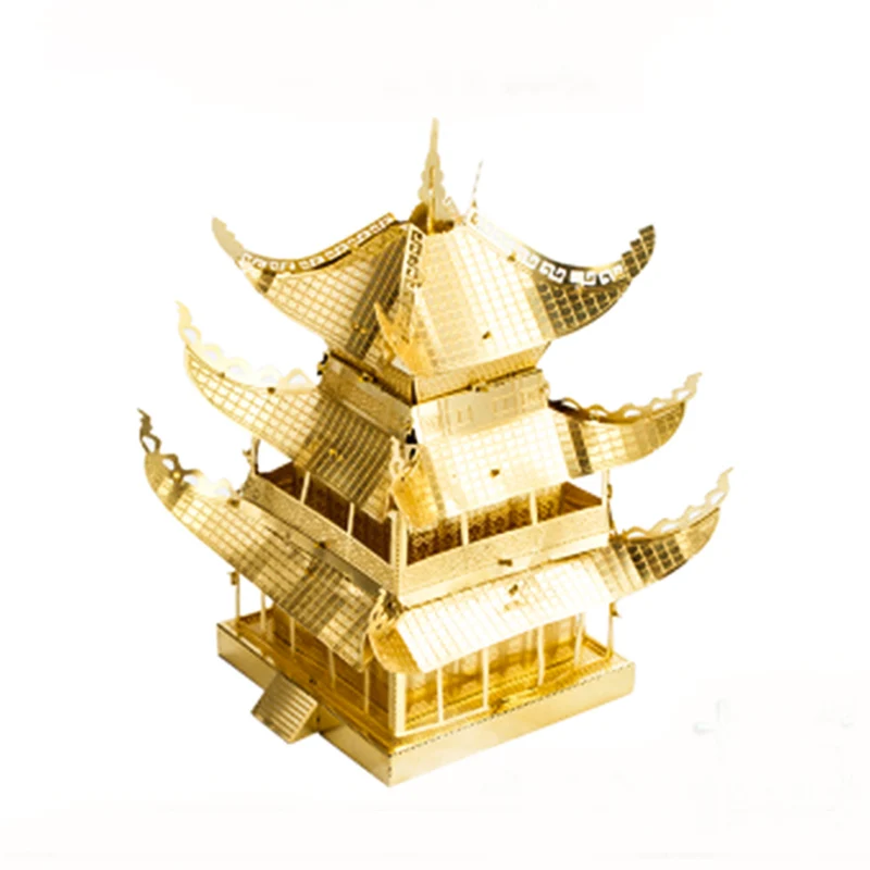 3D золотая головоломка, модель здания Yueyang Tower, развивающие игрушки, сделай сам, лазерная резка, первичная сложная детская игрушка, развивающие игрушки для взрослых, подарки - Цвет: MJ038