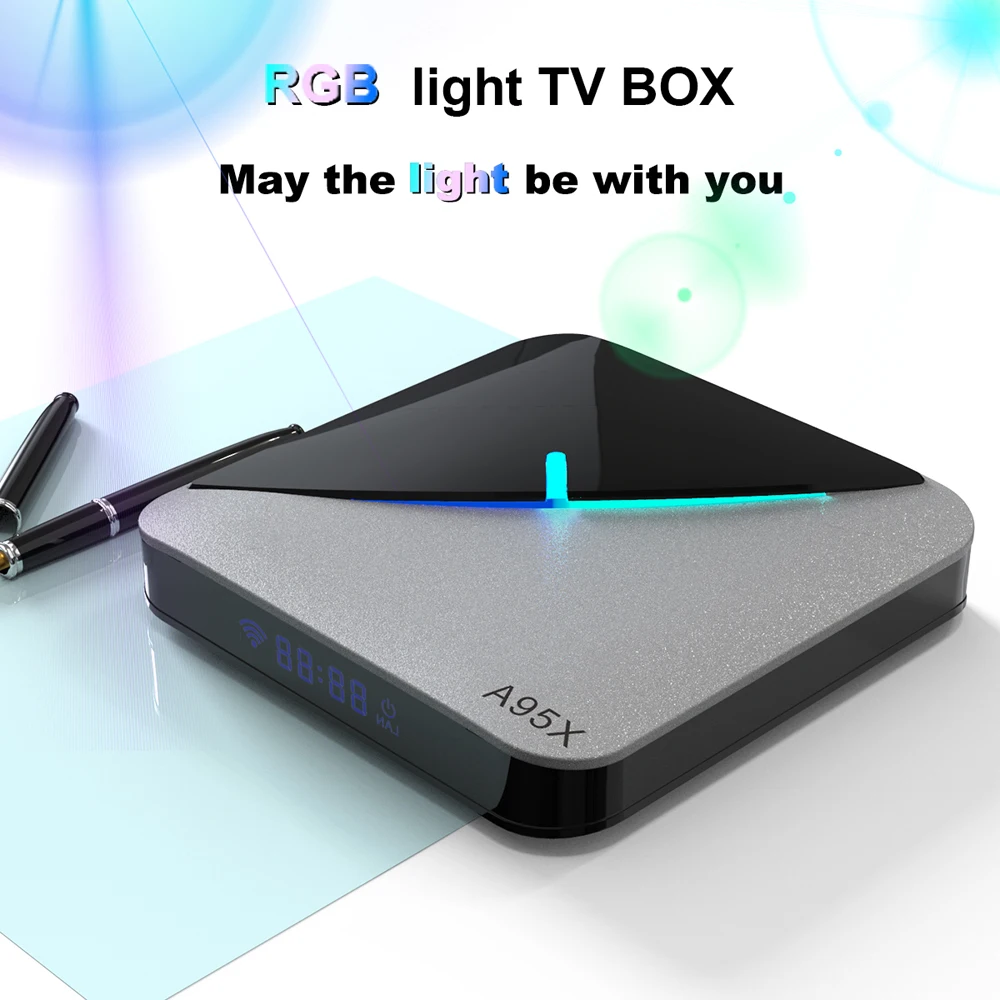 A95X F3 AIR Smart Android tv Box RGB светильник Amlogic S905X3 Android 9,0 8K декодирование UHD 4K медиаплеер 4 GB/64 GB 2,4G/5G WiFi