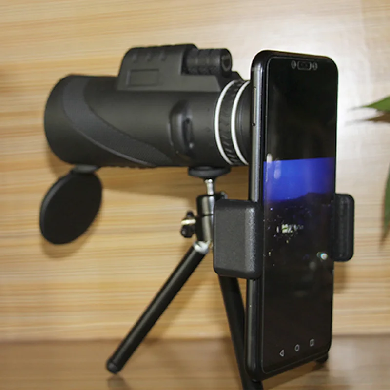 Lente ao ar Livre para Smartphone Militar com Clipe de Telefone Zoom Telescópio Monocular Shimmer Night Scope Câmera Ocular Tripé 40x60 5 zoom telescópio monocular shimmer night scope câmera
