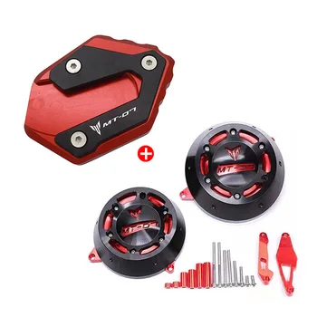 

Motorcycle Engine Case Cover Side Stands Pads Kit For YAMAHA MT-07 MT 07 FZ-07 FZ 07 2014-2019 2020 SEMSPEED CNC Kickstand Pads