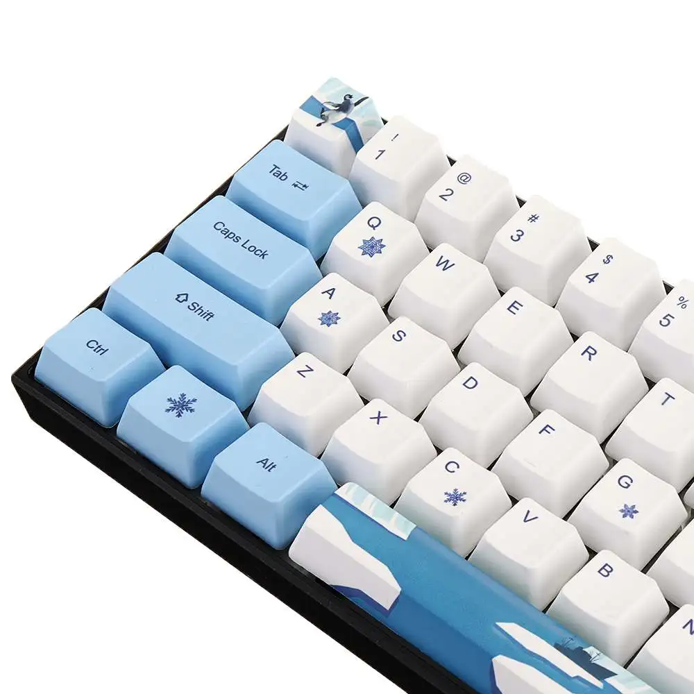 Клавиатура с пингвином PBT сублимация OEM профиль клавиатура для GK61 GK64 Механическая