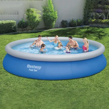 

Inflatable Pool Outdoor Tubs Family Children Pool Swimming Bathing Fun Party Tools Blue Round Beach Inflatable Kid Swimming Pool
