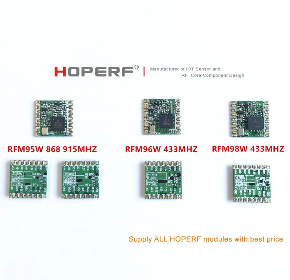 10 pces rfm95 rfm95w rfm96w rfm98w módulo transceptor sem fio em estoque hoperf original