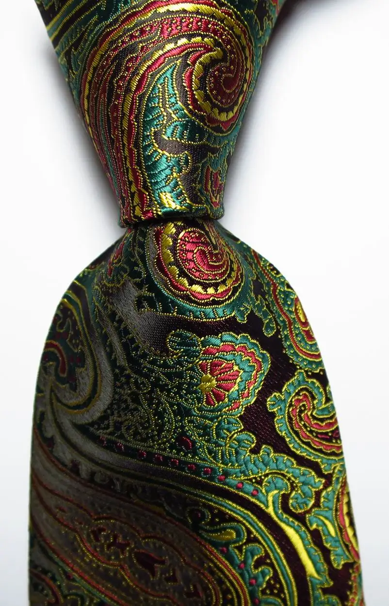 Новая Мода Пейсли галстук мужской 9 см набор шелковых галстуков красный золотой зеленый фиолетовый жаккардовый тканый Шелковый мужской галстук Галстук
