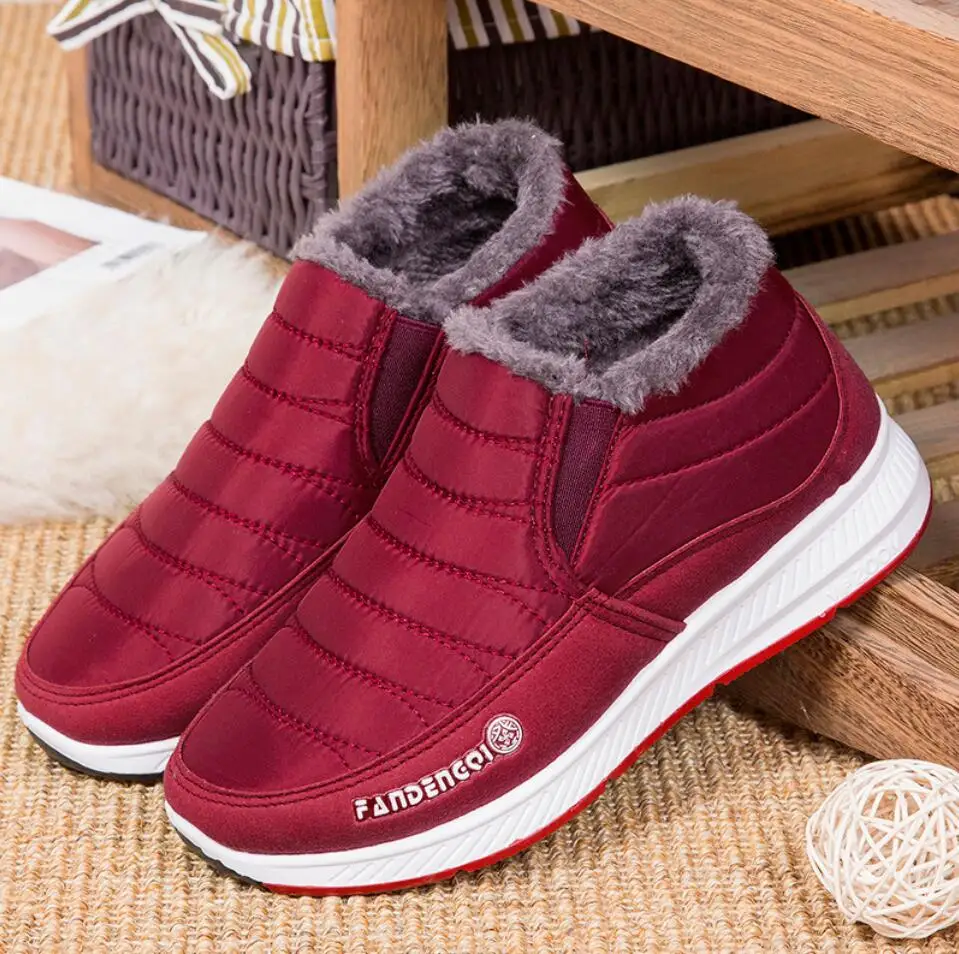 Зимние теплые женские кроссовки; женская обувь без шнуровки; Плюшевые кроссовки; женская повседневная обувь; зимние ботинки в старом стиле; обувь; zapatillas mujer
