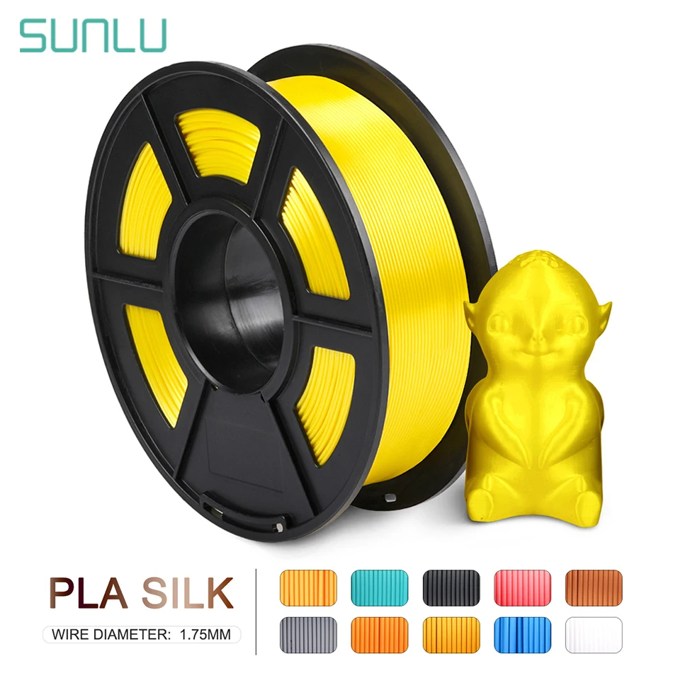 

SUNLU 3D Printer Filament PLA 1.75MM 1KG Silk PLA 3D Printing Filament No Tangle Print Smoothly