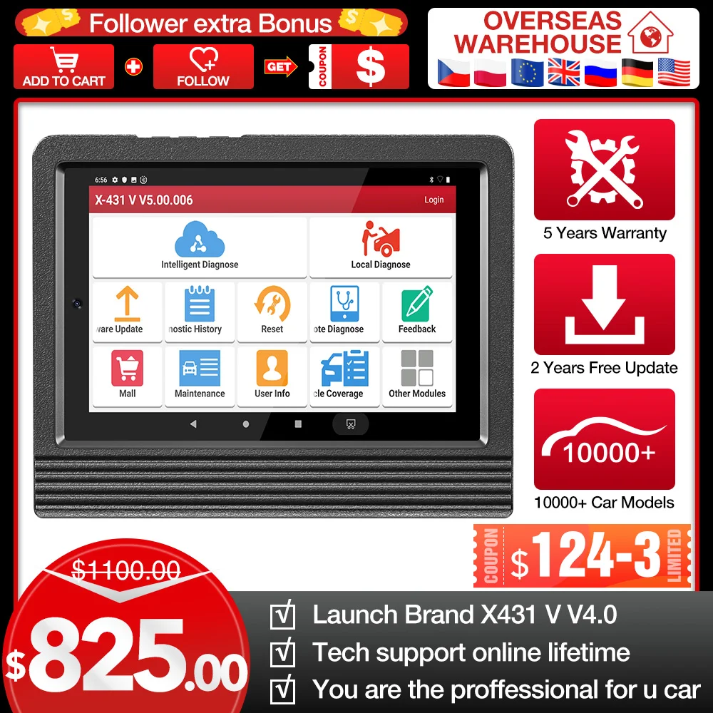 LAUNCH X431 V Full System Car Diagnostic Tools Bluetooth OBD OBD2 Code reader Auto Diagnostic Scanner with 2 years free update