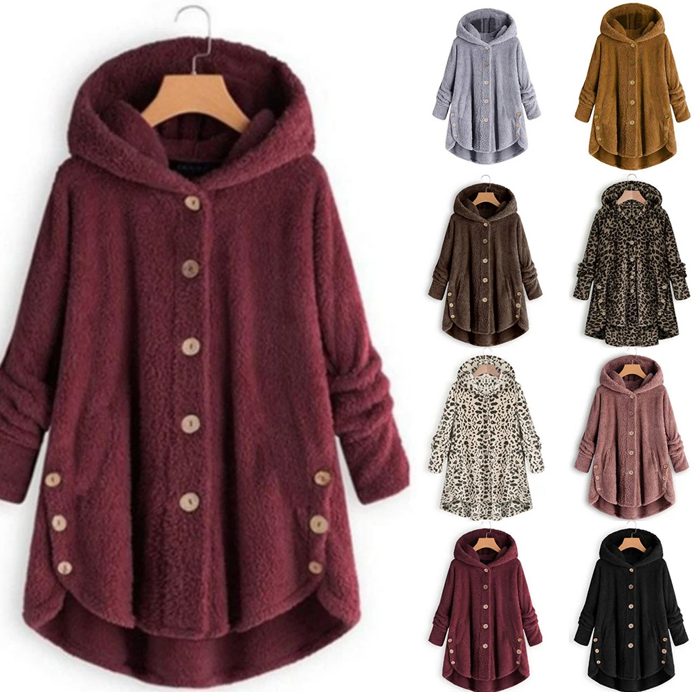 

2019 Autumn New Long Coat Women Winter Warm Hooded Button Parkas Female Solid Jacket Ropa Invierno Mujer Streetwear Oversize 5XL