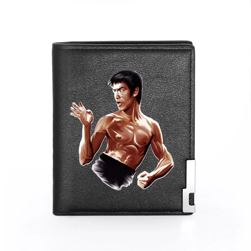 

Classic Great Martial Artist Bruce Lee Printing Wallet Leather Purse For Men Credit Card Holder Short Male Slim Coin Money Bags