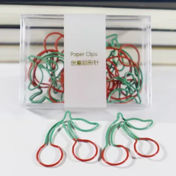 

12PCS Fruit Shape Mini Paper Clips Kawaii Stationery Cherry Clips Photos Tickets Notes Letter Paper Clip Stationery