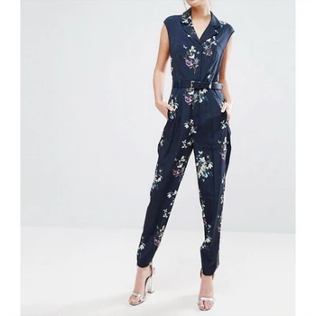 

New style romantic design and color of tall waist foot trousers cultivate morality pants jumpsuits women even size XL XXL