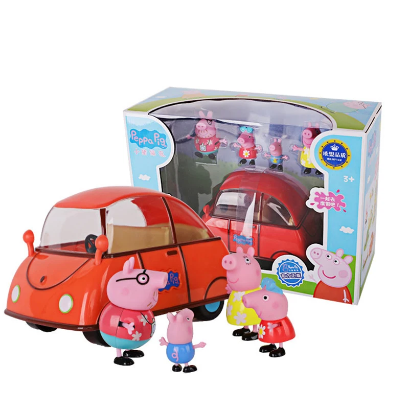 

Original Peppa Pig Car Toys Set George Family Real Scene Car with Music Doll Action Figures Toys for Children New Year Gifts
