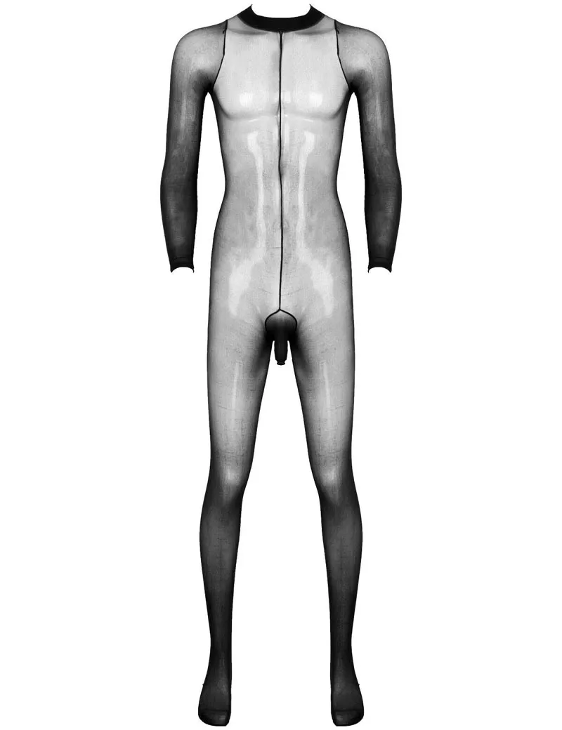 Sissy Men Penis Sheath See Through Body Stockings Full Body Ultra-Thin Transparent Bodystocking Gay Fetish Lingerie
