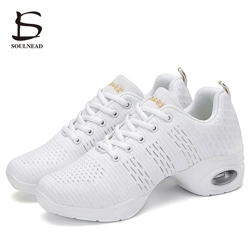 New Women's Modern Dance Sneakers Soft Outsole Lightweight Breathable Dancing Shoes Female Outdoor Fitness Sports Dance Shoes