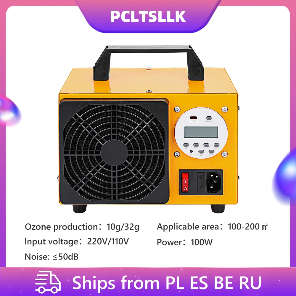 PCLTSLLK 32G Ozone Generator Ozonator Machine Air Purifier Timer Control 220V EU plug With Display Sterilization Equipment