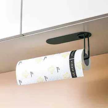

Multifunction Shelf Under Cabinet Paper Roll Rack Home Storage Towel Holder Tissue Hanger Kitchen Bathroom Storage Accessories