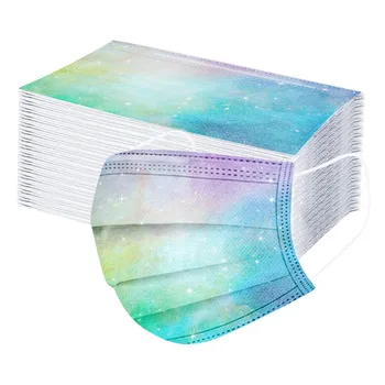 

Kids Children Disposable Mask Romantic Galaxy Tie dyes Gradient Mouth-cover 3-layer Face Shield masque enfants маска на рот 50pc