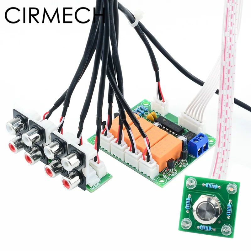 Switching Amplifiers Signal-Selector Cirmech-Relay Audio-Input of RCA for 4-Way