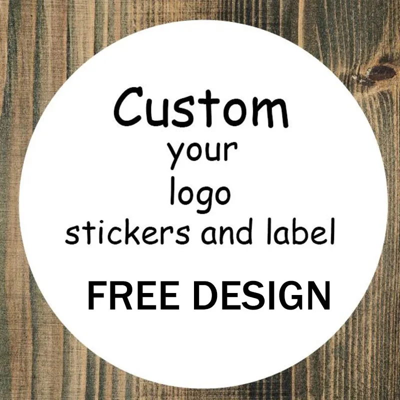 

100PCS 8sizes custom sticker and Customized LOGO/Wedding stickers/Design Your Own Stickers/Personalized stickers Food & Beverag