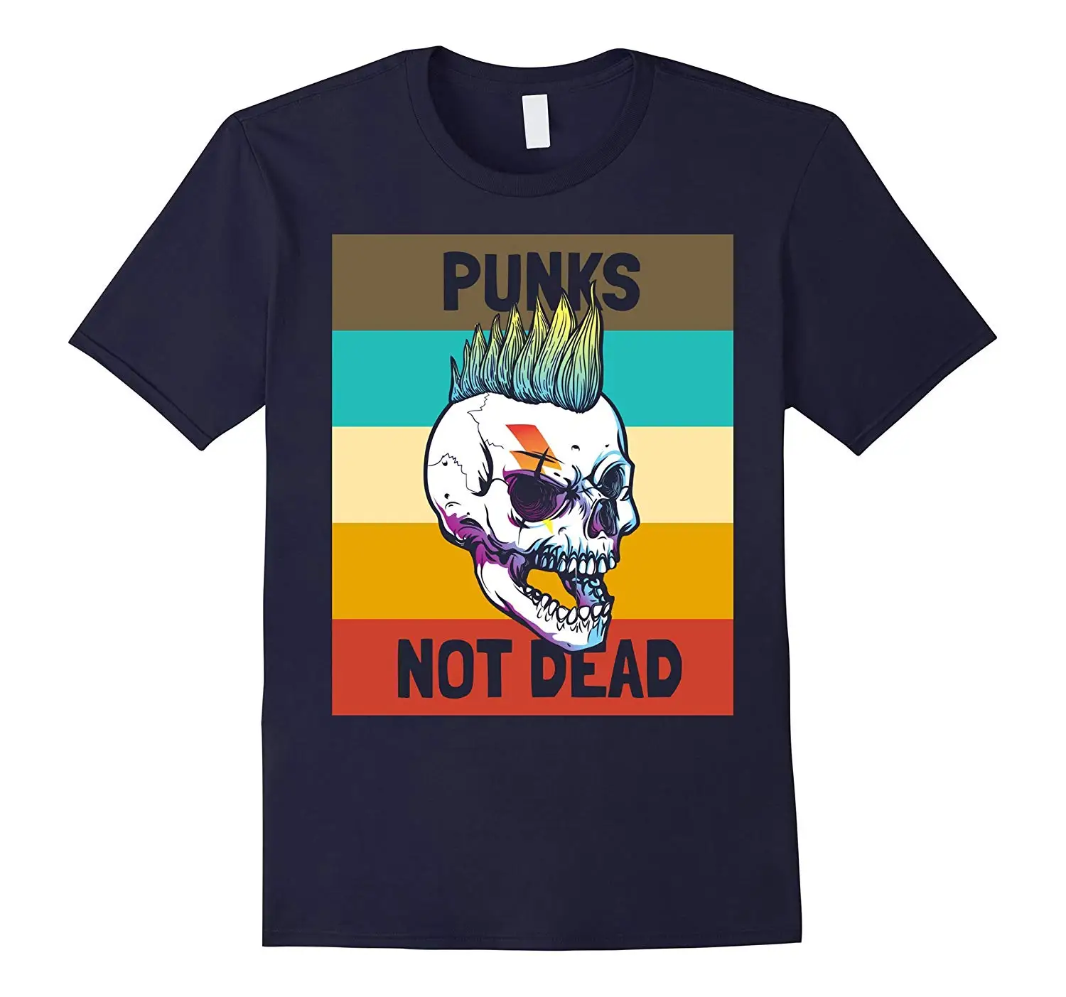 2019 Fashion Men T shirt Vintage Punks Not Dead Heavy Metal Music Gift | Мужская одежда