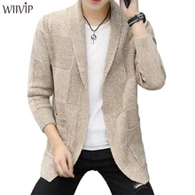 Осенняя новая мужская куртка мужской фирменный дизайн кардиган, вязаный свитер тренд Мужская одежда Повседневная yw574