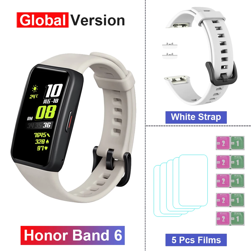 Original Honor Band 6 1.47” AMOLED Screen Smart Band Heart Rate/Blood Oxygen Monitor Smartwatches 5ATM Waterproof Smart Bracelet 