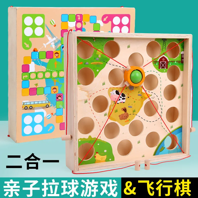 

Creative Drawing Ball Tabletop Game P0. 9 Children Wood Maze Kindergarten Early Childhood Educational Force Parent And Child Toy