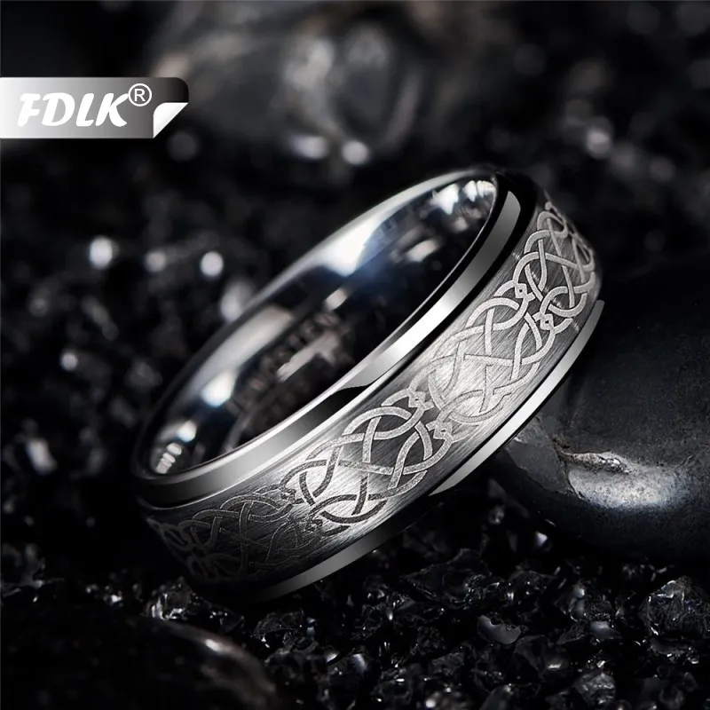 Классическое мужское кольцо 8 мм кольцо из нержавеющей стали модное ...