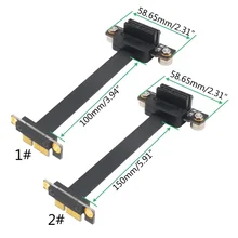 PCI E – câble d'extension PCI Express à 36 broches, alimentation 12V/3.3V, double LED verticale, angle droit de 90 degrés, direction et